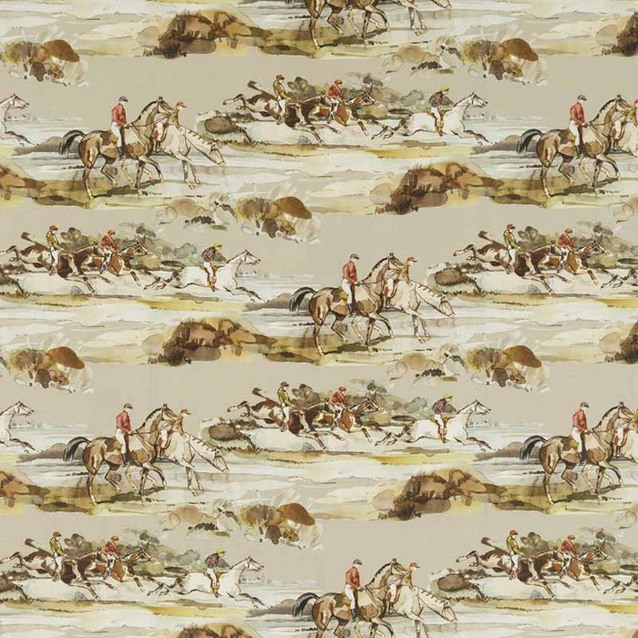 Mulberry Home Morning Gallop Velvet Grey/Sand Fabric FD295.A46.0