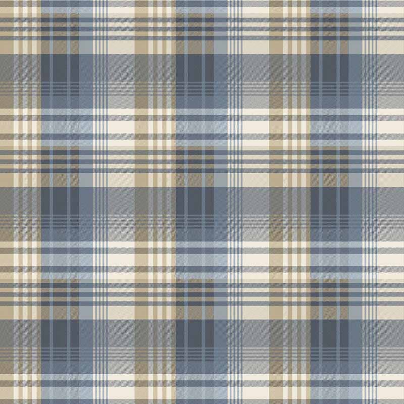 Mulberry Home Mulberry Ancient Tartan Indigo Wallpaper FG100.H10.0