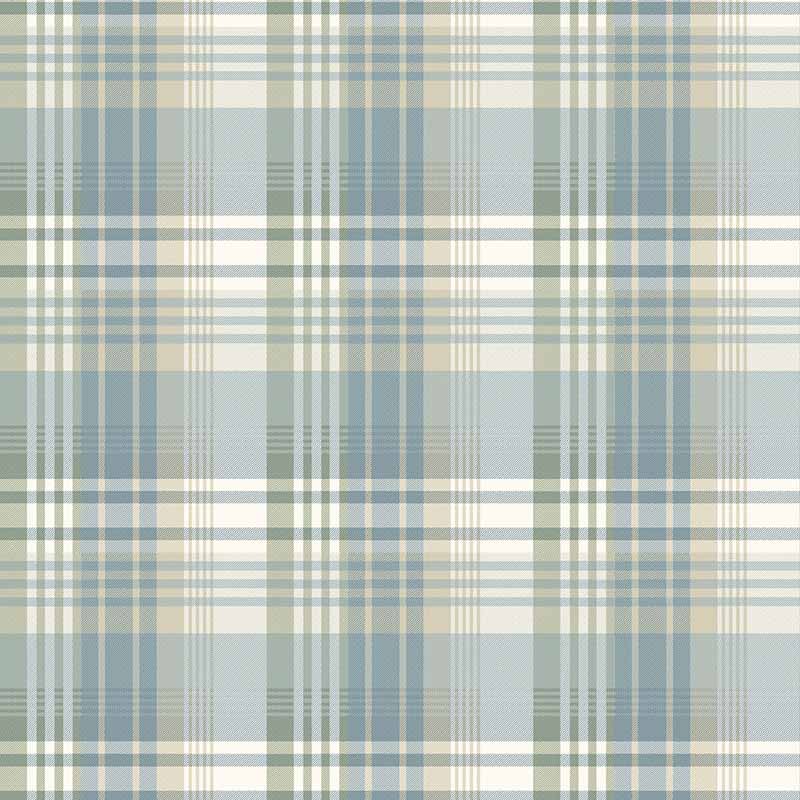 Mulberry Home Mulberry Ancient Tartan Aqua Wallpaper FG100.R104.0