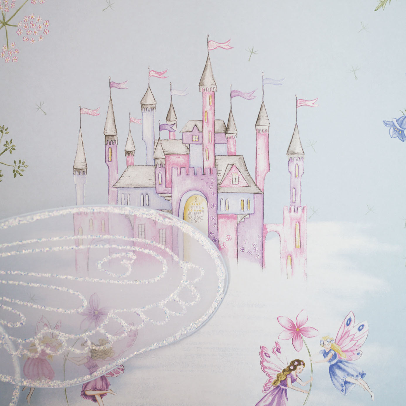 Sanderson Fairy Castle Pink 214046 Wallpaper DLIT214046