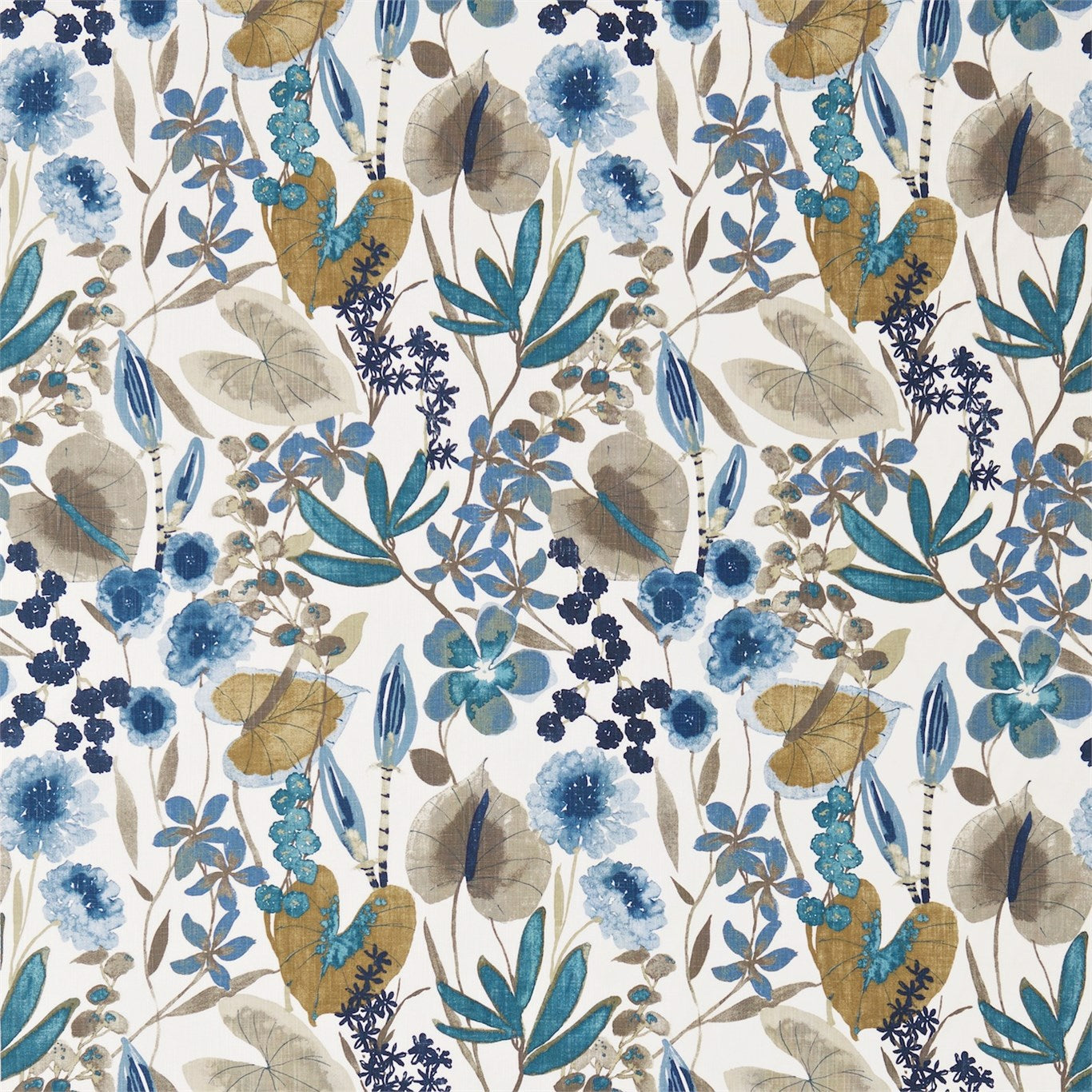 Harlequin Nalina Indigo/Mustard/Stone 120333 Fabric HAMA120333