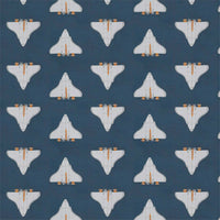 Harlequin Space Shuttle Apricot/Navy 133547 Fabric HLTF133547
