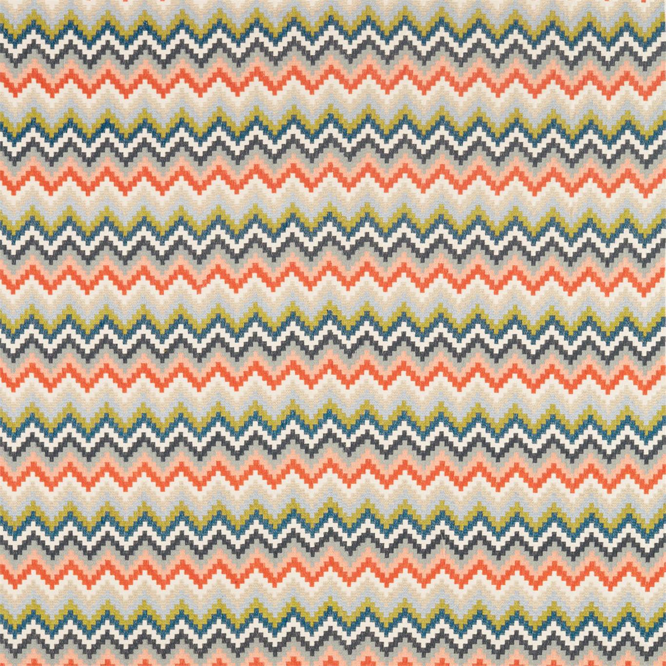 Harlequin Minouri Teal/Mandarin/Lichen 132767 Fabric HMTE132767