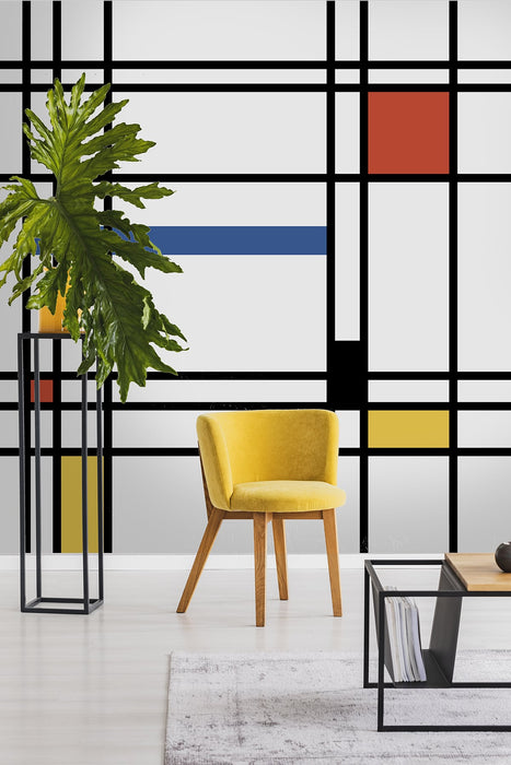 Seabrook Designs De Stijl Mural Multicolored Mural Sample KTM1001M