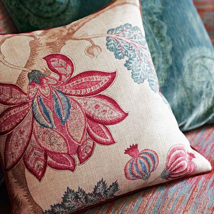 Zoffany Kalamkari Red/Green 321698 Fabric ZJAI321698