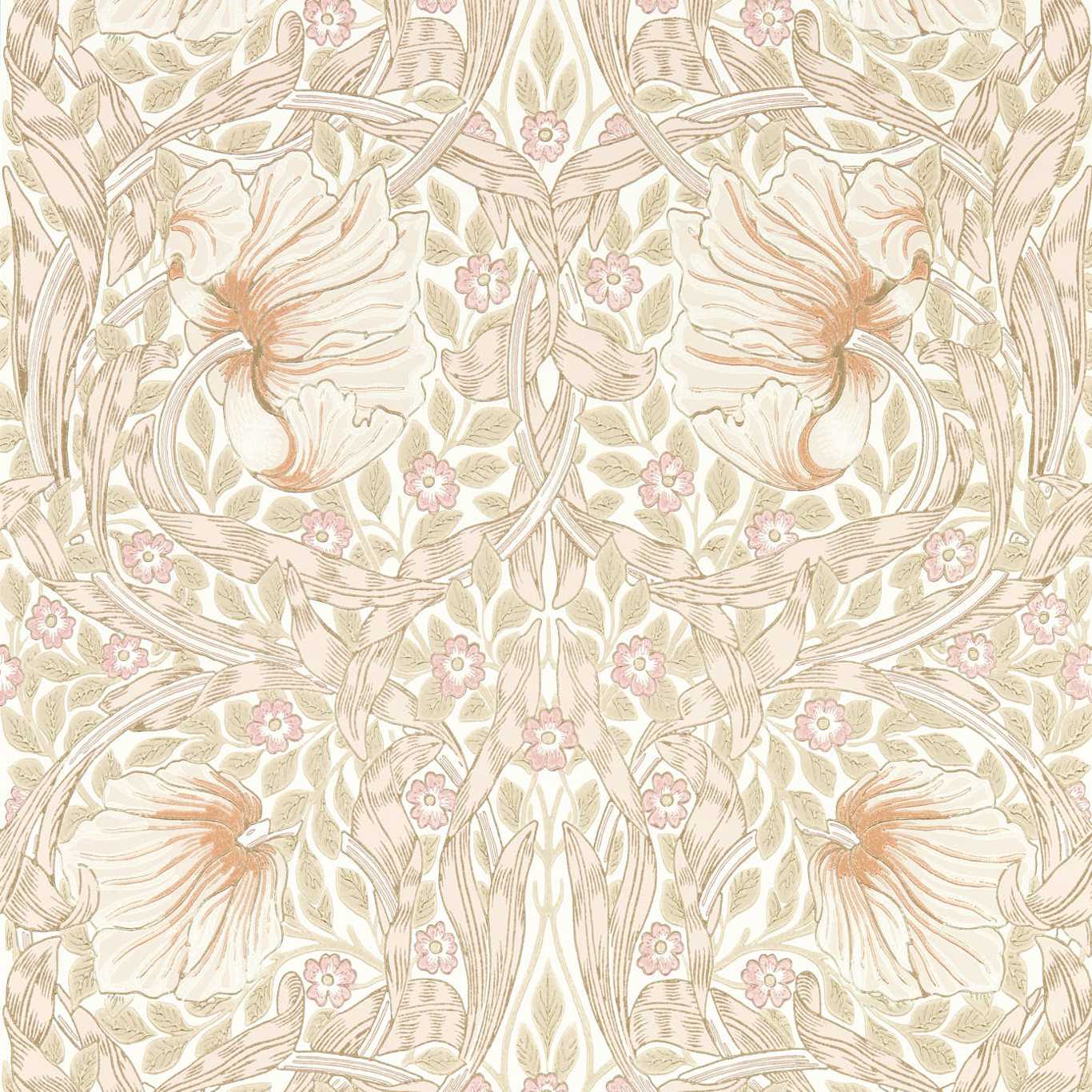 Morris & Co Pimpernel Cochineal Pink 217064 Wallpaper MSIM217064