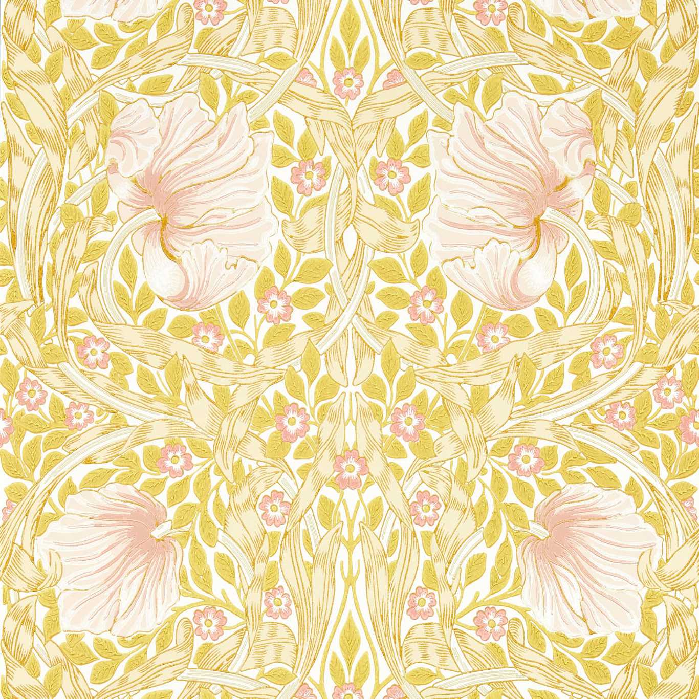 Morris & Co Pimpernel Sunflower/Pink 217065 Wallpaper MSIM217065