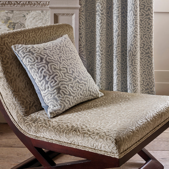 Zoffany Maze Coral Platinum White 332974 Fabric ZDAR332974