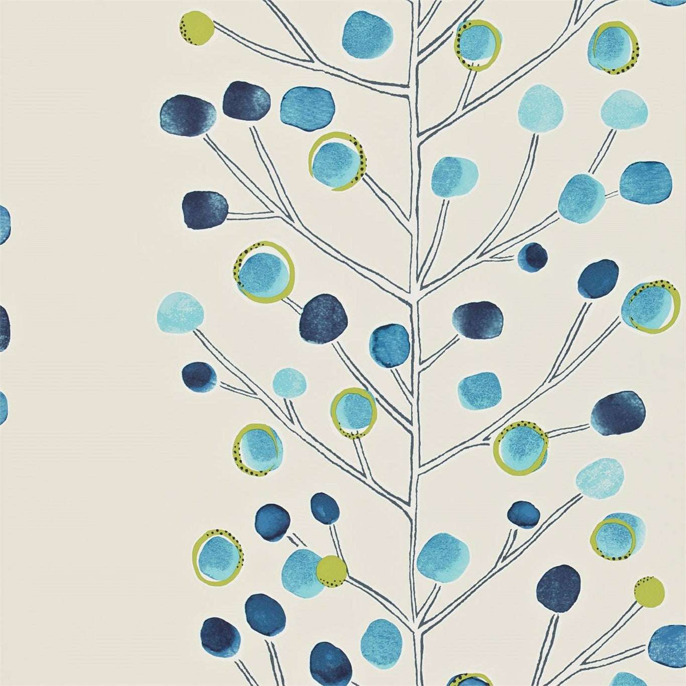 Scion Berry Tree Peacock/Blue/Lime/Neutral Wallpaper NMEL110205.SCN.0