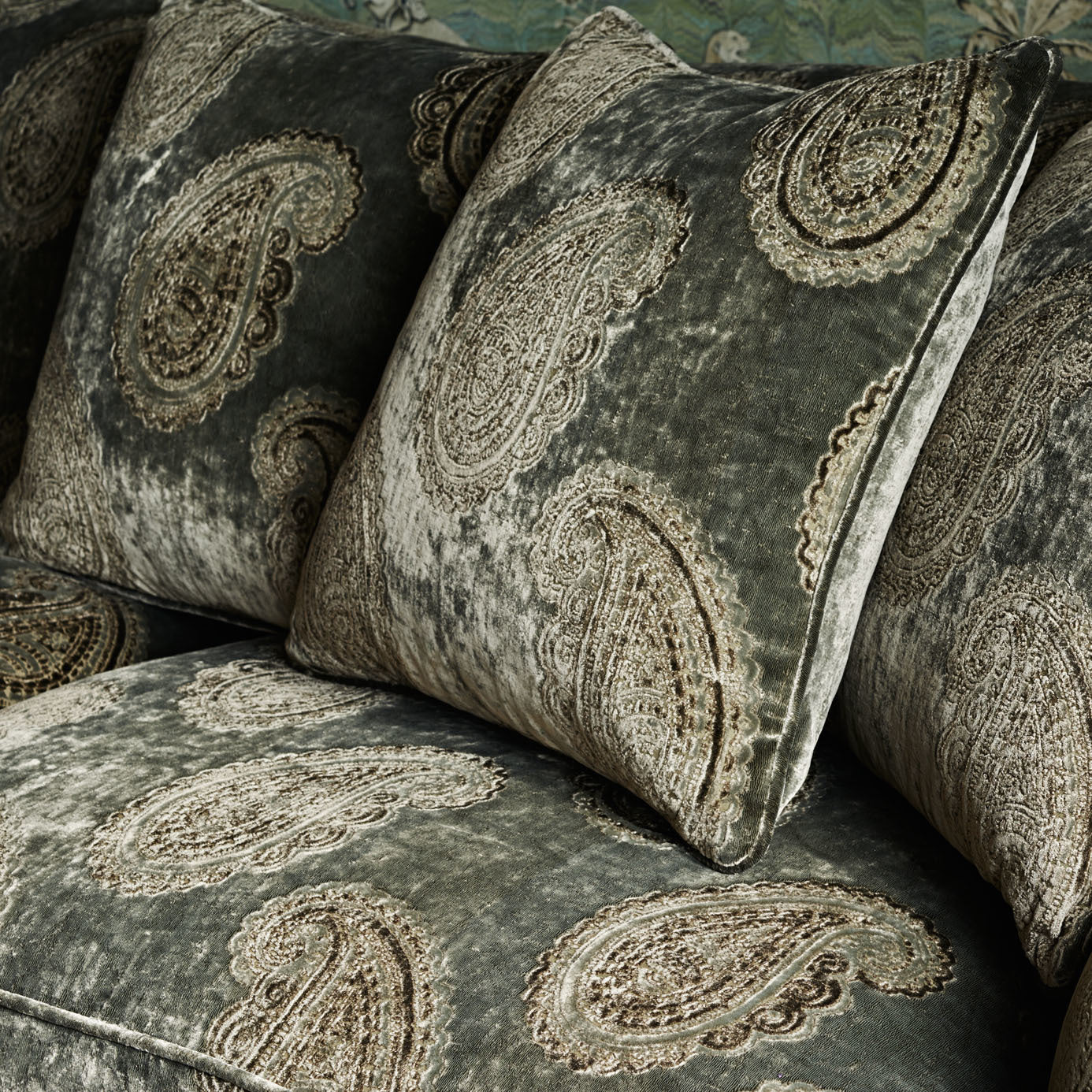 Zoffany Orissa Velvet Blue 331663 Fabric ZJAI331663