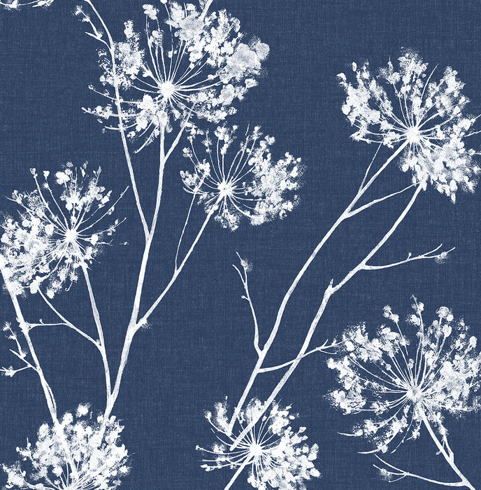 Seabrook Designs One O''Clock Prepasted Denim Blue Wallpaper Sample-PR11102