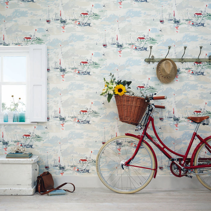 Sanderson Sail Away Sea Green 214588 Wallpaper DVIN214588