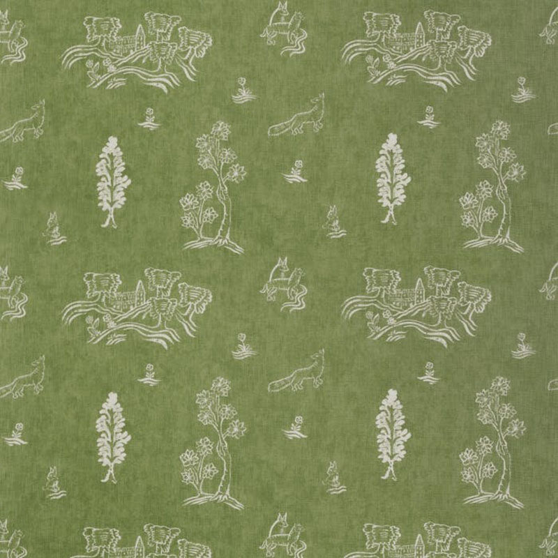 Andrew Martin Friendly Folk Basil Green Fabric AM100318.3.0