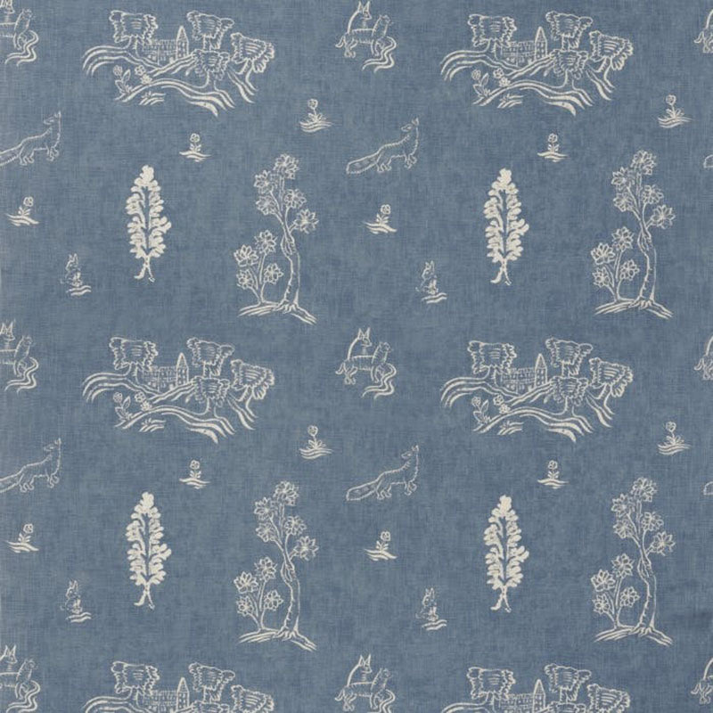 Andrew Martin Friendly Folk Happy Blue Fabric AM100318.5.0