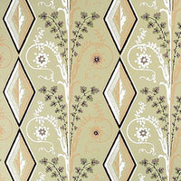 Brunschwig & Fils Gallier Diamond Brown And Green On Beige Wallpaper BR-69004.M84.0
