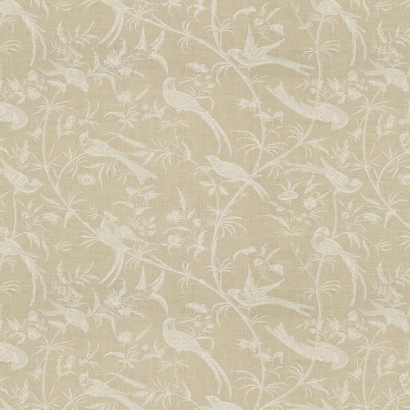Brunschwig & Fils Bengali Linen Print White On Natural Fabric BR-79272.000.0