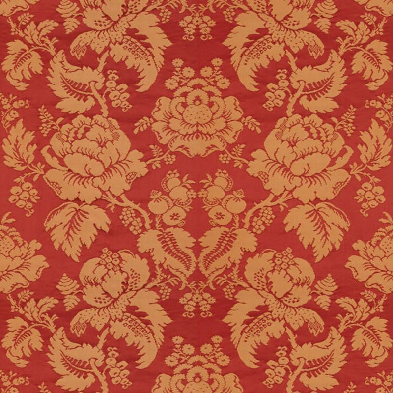 Brunschwig & Fils Moulins Damask Rouge/Ivoire Fabric BR-81035.O.0