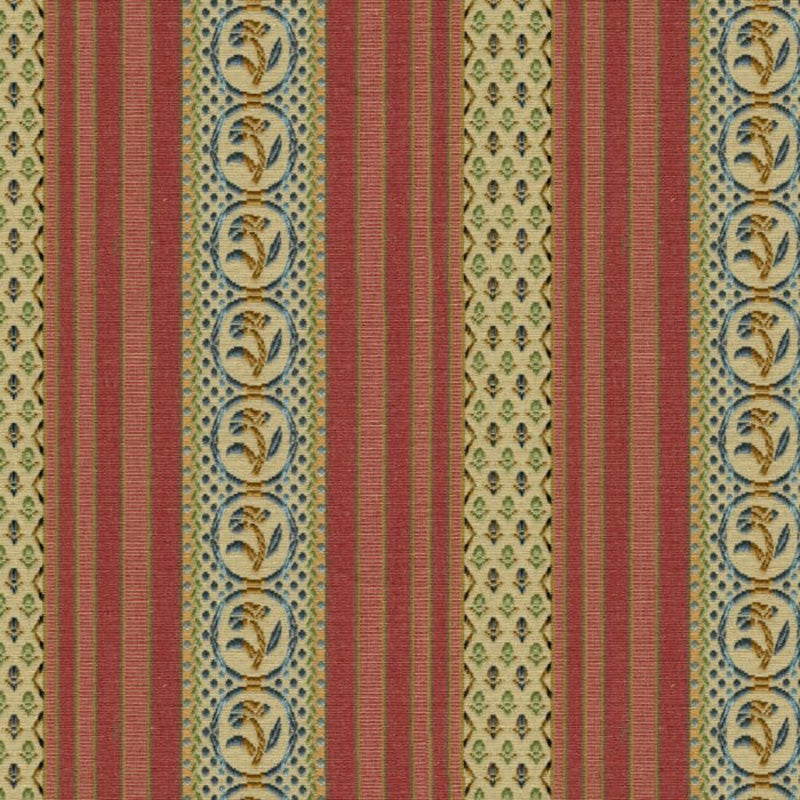 Brunschwig & Fils Rayure Fleurette Begonia Fabric BR-89354.129.0