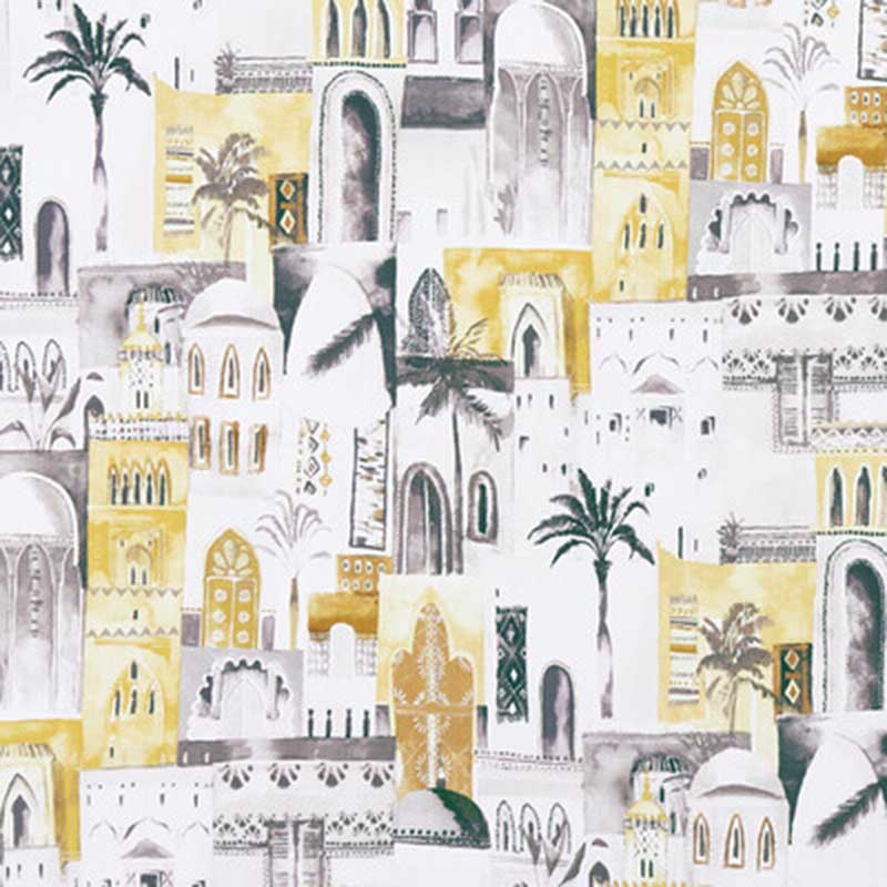 Clarke & Clarke Marrakech Charcoal/Ochre Fabric F1368/02.CAC.0