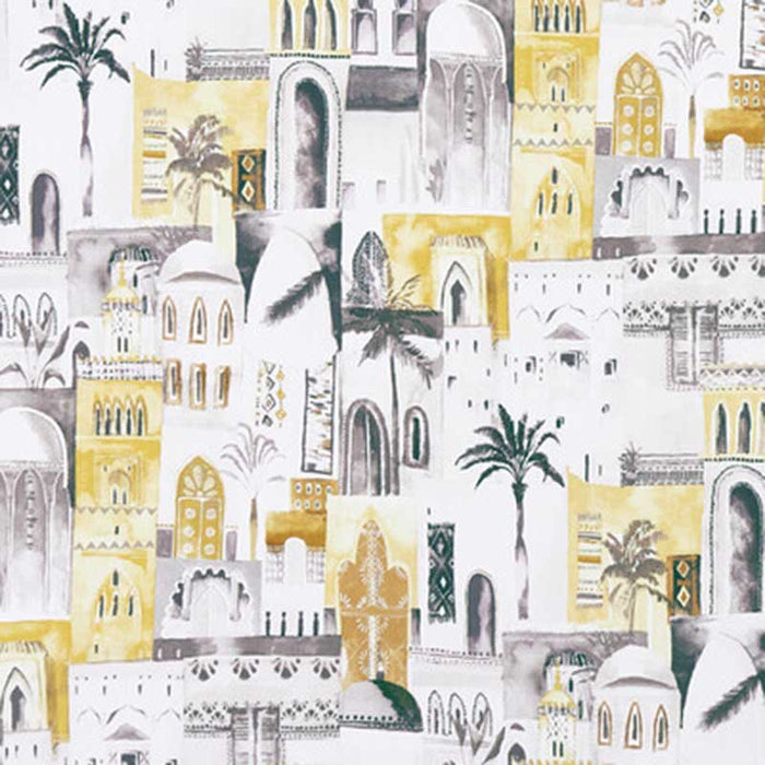 Clarke & Clarke Marrakech Charcoal/Ochre Fabric F1368/02.CAC.0