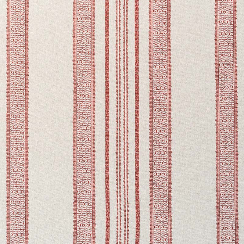 Jasper Indian Garden Stripe Red Fabric JO 1023