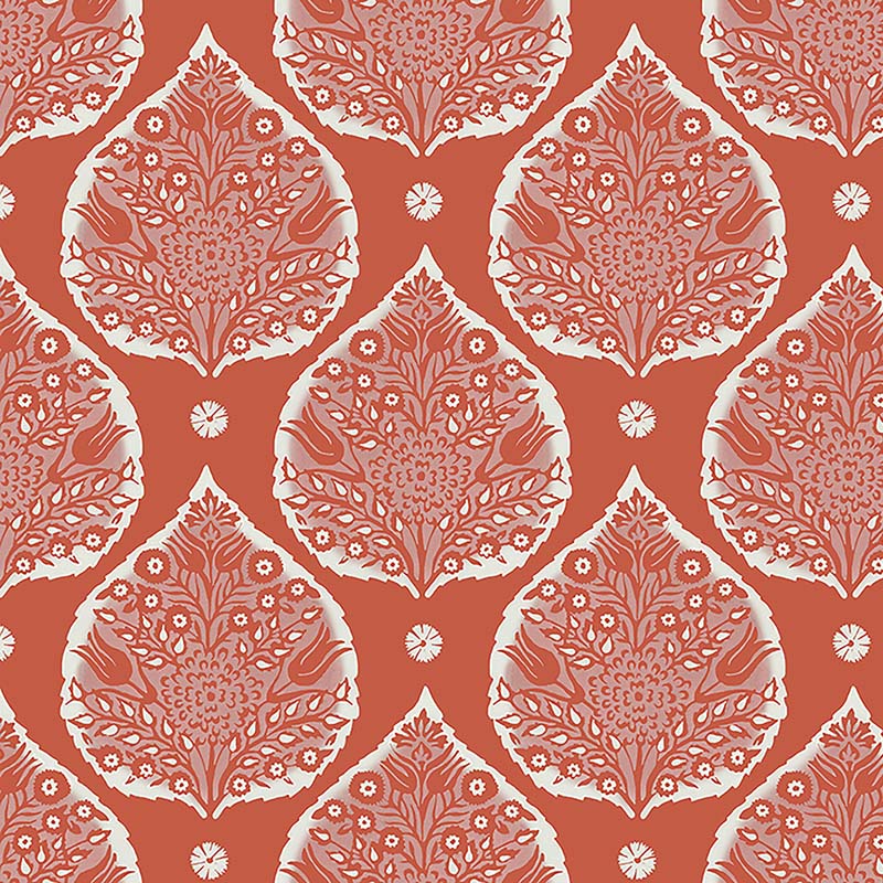 Galbraith & Paul Little Lotus Paprika Wallpaper