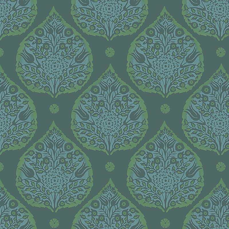 Galbraith & Paul Little Lotus Spruce Wallpaper